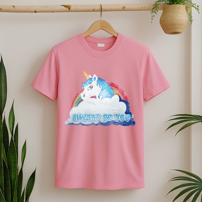 Always Be You Unicorn Rainbow Quote T-Shirt