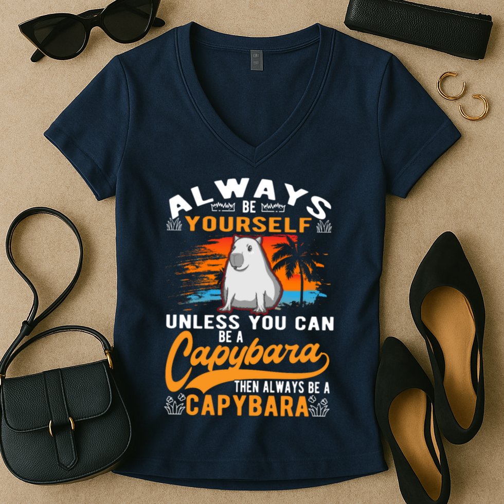Always Be Yourself Unless You Can Be A Capybara Women's V-Neck T-Shirt