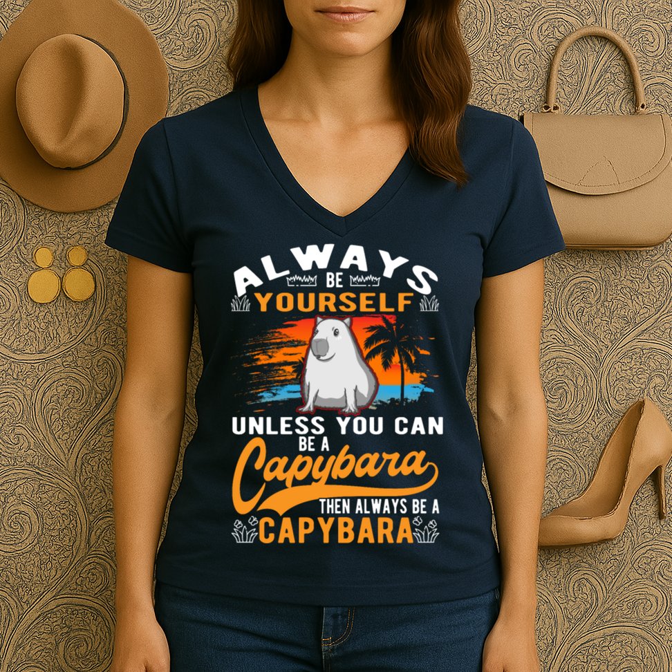 Always Be Yourself Unless You Can Be A Capybara Women's V-Neck T-Shirt