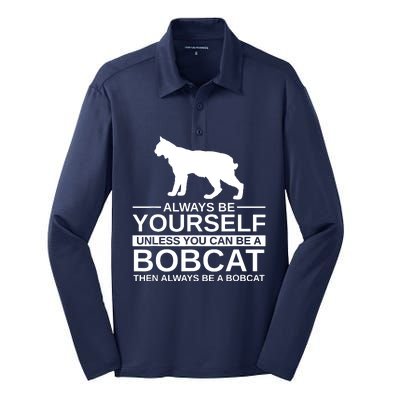 Always Be Yourself Bobcat Silk Touch Performance Long Sleeve Polo