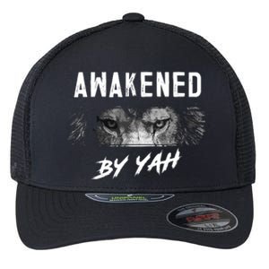 Awakened By Yah Hebrew Israelite Lion Of Judah Jewish Flexfit Unipanel Trucker Cap