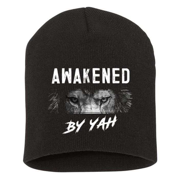 Awakened By Yah Hebrew Israelite Lion Of Judah Jewish Short Acrylic Beanie