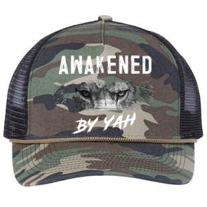 Awakened By Yah Hebrew Israelite Lion Of Judah Jewish Retro Rope Trucker Hat Cap