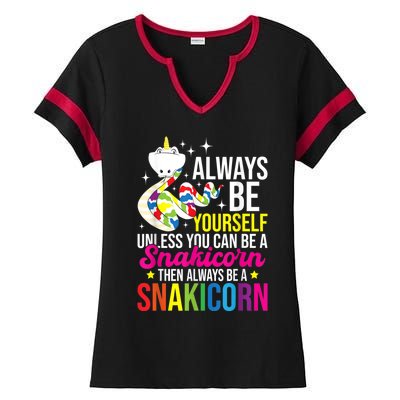 Always Be Yourself Unless You Can Be A Snakicorn Snakes Ladies Halftime Notch Neck Tee