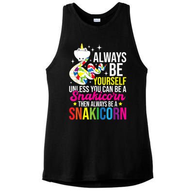 Always Be Yourself Unless You Can Be A Snakicorn Snakes Ladies PosiCharge Tri-Blend Wicking Tank