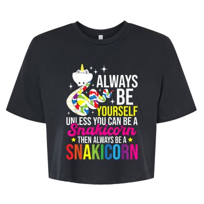 Always Be Yourself Unless You Can Be A Snakicorn Snakes Bella+Canvas Jersey Crop Tee