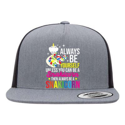 Always Be Yourself Unless You Can Be A Snakicorn Snakes Flat Bill Trucker Hat