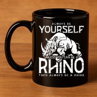 Always Be Yourself Unless Rhinoceros Zoology Rhino Lover 11oz C Handle Ceramic Mug
