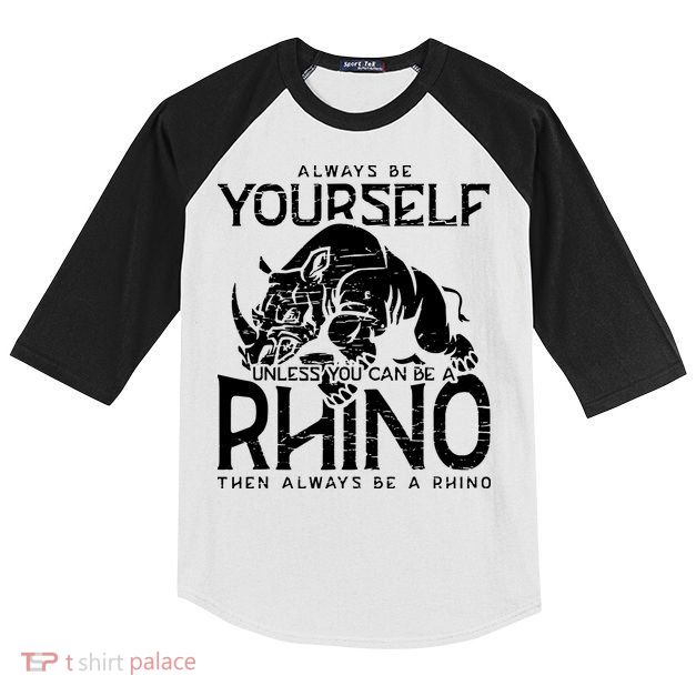Always Be Yourself Unless Rhinoceros Zoology Rhino Lover Kids Colorblock Raglan Jersey
