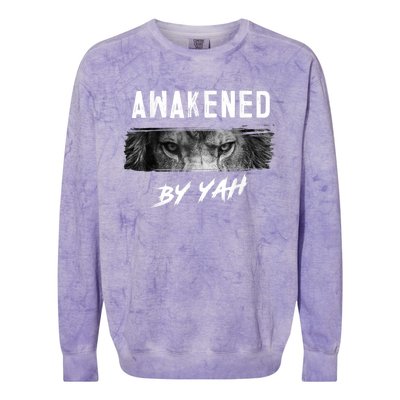 Awakened By Yah Hebrew Israelite Lion Of Judah Jewish Colorblast Crewneck Sweatshirt