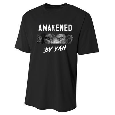 Awakened By Yah Hebrew Israelite Lion Of Judah Jewish Performance Sprint T-Shirt