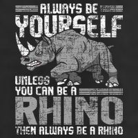 Always Be Yourself Unless Rhinoceros Zoology Rhino Lover 7 Panel Mesh Trucker Snapback Hat
