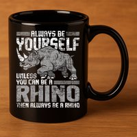 Always Be Yourself Unless Rhinoceros Zoology Rhino Lover 11oz C Handle Ceramic Mug