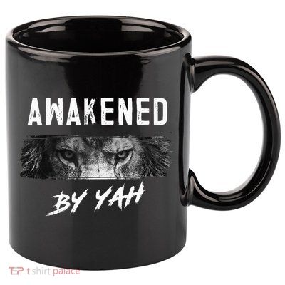 Awakened By Yah Hebrew Israelite Lion Of Judah Jewish 11oz C Handle Ceramic Mug