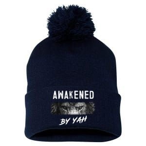 Awakened By Yah Hebrew Israelite Lion Of Judah Jewish Pom Pom 12in Knit Beanie