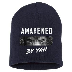 Awakened By Yah Hebrew Israelite Lion Of Judah Jewish Short Acrylic Beanie