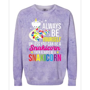 Always Be Yourself Unless You Can Be A Snakicorn Snakes Colorblast Crewneck Sweatshirt