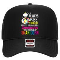 Always Be Yourself Unless You Can Be A Snakicorn Snakes High Crown Mesh Back Trucker Hat