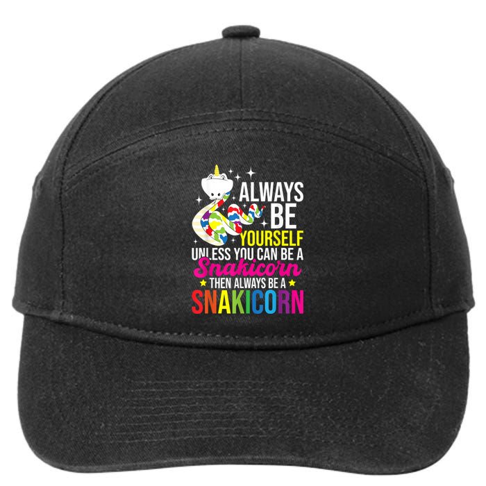 Always Be Yourself Unless You Can Be A Snakicorn Snakes 7-Panel Snapback Hat