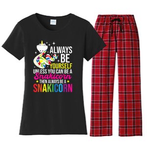 Always Be Yourself Unless You Can Be A Snakicorn Snakes Women's Flannel Pajama Set