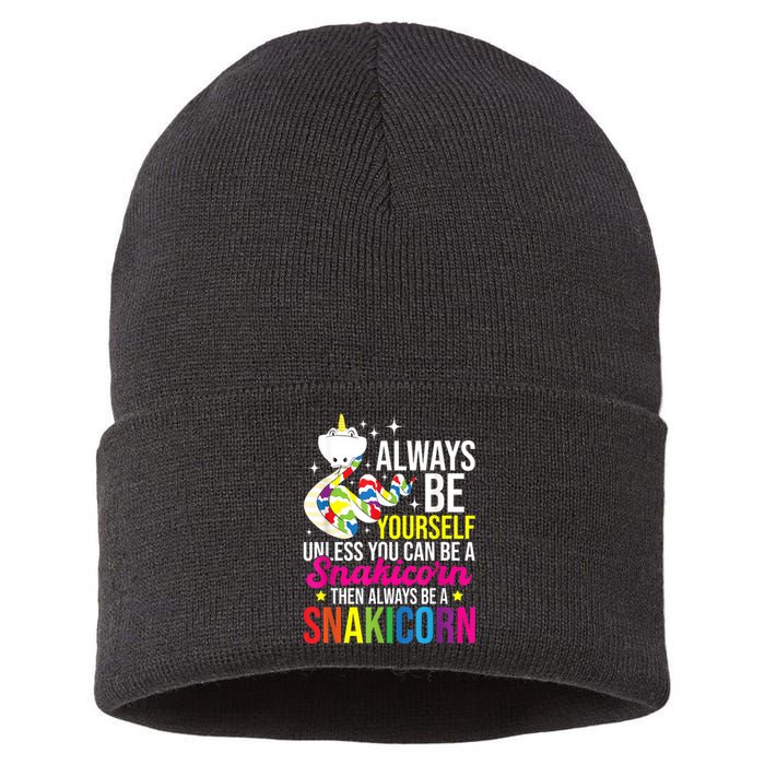 Always Be Yourself Unless You Can Be A Snakicorn Snakes Sustainable Knit Beanie