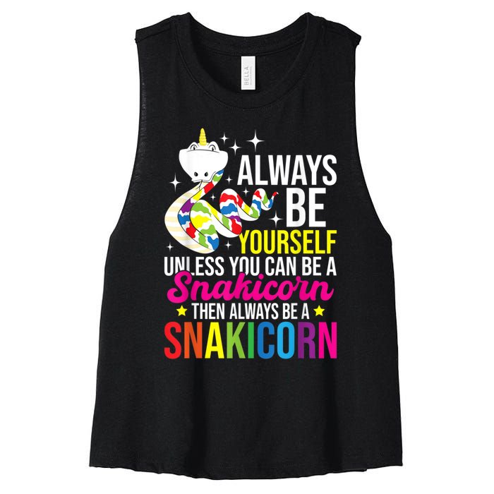 Always Be Yourself Unless You Can Be A Snakicorn Snakes Women's Racerback Cropped Tank