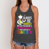 Always Be Yourself Unless You Can Be A Snakicorn Snakes Women's Knotted Racerback Tank