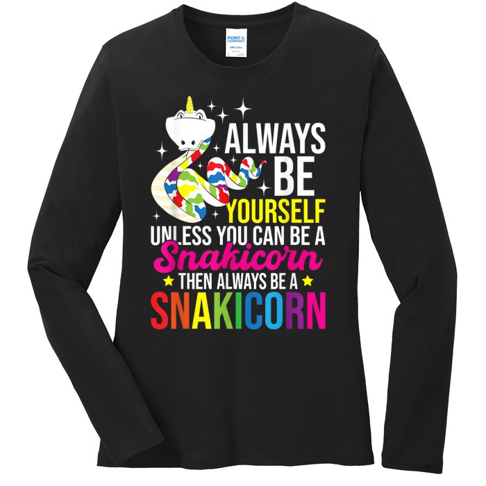 Always Be Yourself Unless You Can Be A Snakicorn Snakes Ladies Long Sleeve Shirt