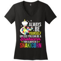 Always Be Yourself Unless You Can Be A Snakicorn Snakes Women's V-Neck T-Shirt