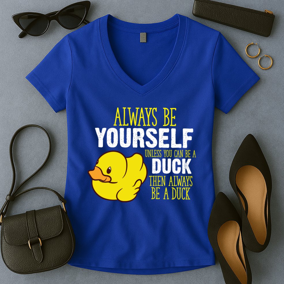 Always Be Yourself Unless You Can Be A Duck Gift Women's V-Neck T-Shirt