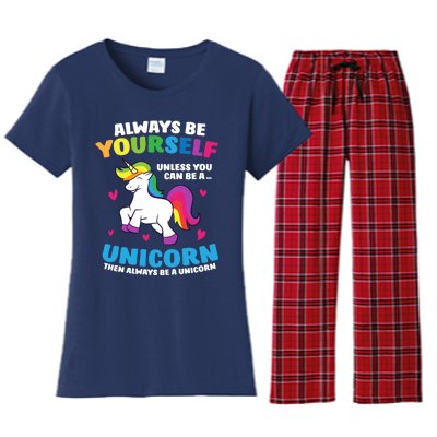 Always Be Yourself Unless You Can Be A Unicorn Women's Flannel Pajama Set