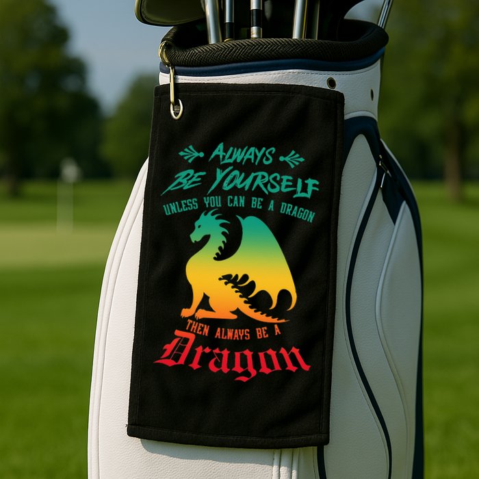 Always Be Yourself Unless You Can Be A Dragon Funny Cool Golf Towel