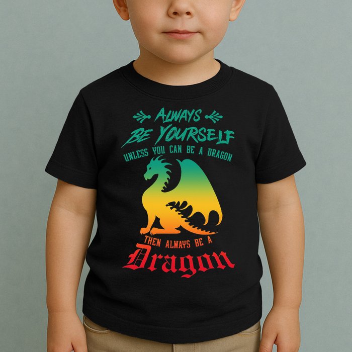 Always Be Yourself Unless You Can Be A Dragon Funny Cool Toddler T-Shirt