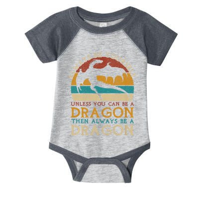 Always Be Yourself Unless You Can Be A Dragon Funny Dragon Infant Baby Jersey Bodysuit