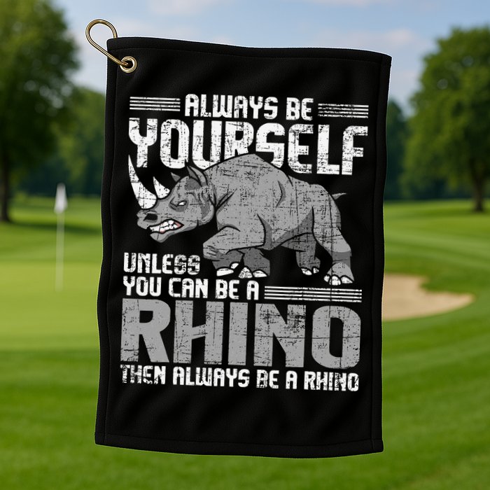Always Be Yourself Unless You Can Be A Rhino Gift Golf Towel