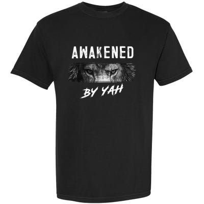 Awakened By Yah Hebrew Israelite Lion Of Judah Jewish Garment-Dyed Heavyweight T-Shirt