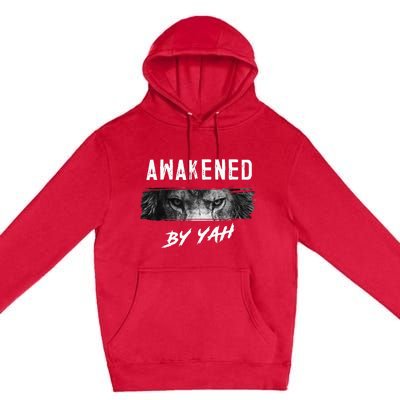 Awakened By Yah Hebrew Israelite Lion Of Judah Jewish Premium Pullover Hoodie