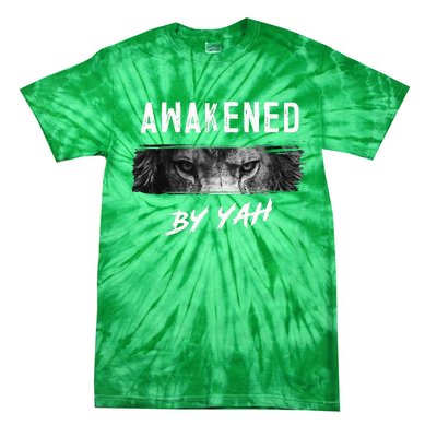 Awakened By Yah Hebrew Israelite Lion Of Judah Jewish Tie-Dye T-Shirt