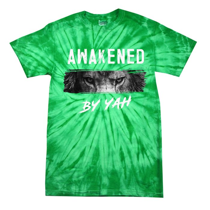 Awakened By Yah Hebrew Israelite Lion Of Judah Jewish Tie-Dye T-Shirt