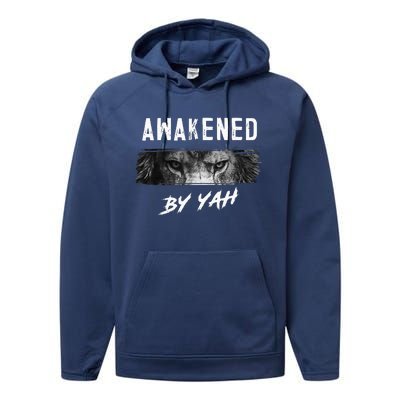 Awakened By Yah Hebrew Israelite Lion Of Judah Jewish Performance Fleece Hoodie