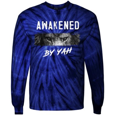 Awakened By Yah Hebrew Israelite Lion Of Judah Jewish Tie-Dye Long Sleeve Shirt