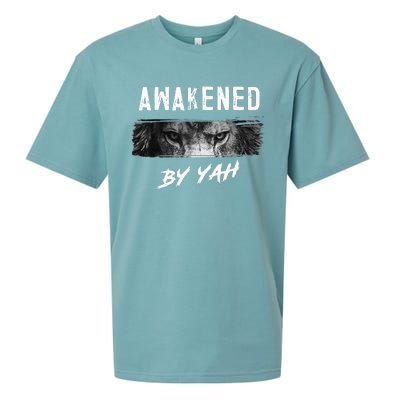 Awakened By Yah Hebrew Israelite Lion Of Judah Jewish Sueded Cloud Jersey T-Shirt