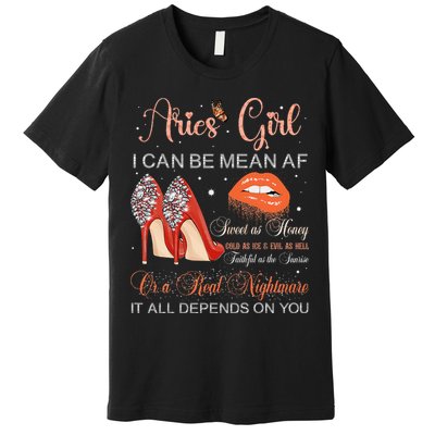 Aries Birthday Zodiac Bday Party Horoscope Wo Premium T-Shirt