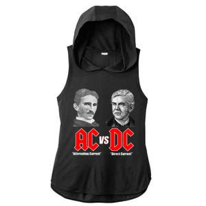 AC VS DC Thomas Edison Nikola Tesla Ladies PosiCharge Tri-Blend Wicking Draft Hoodie Tank