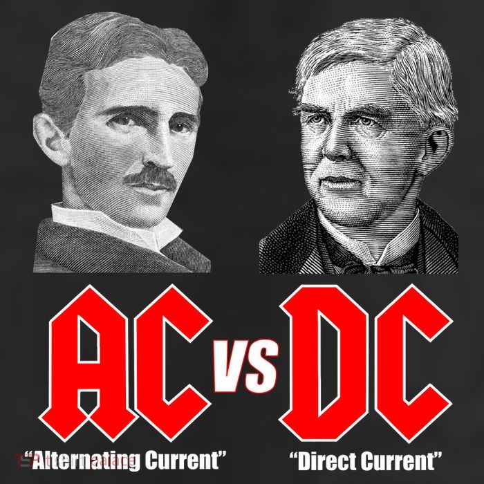 AC VS DC Thomas Edison Nikola Tesla 7 Panel Mesh Trucker Snapback Hat
