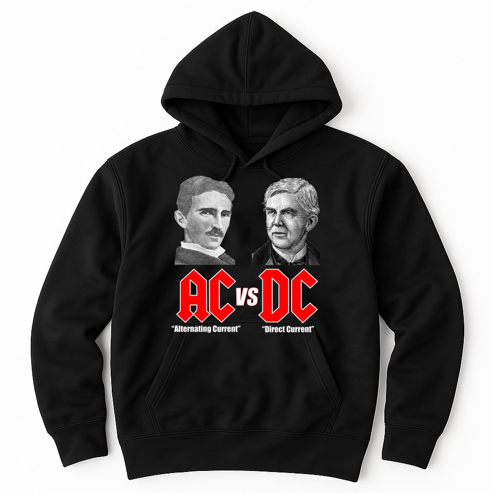 AC VS DC Thomas Edison Nikola Tesla Hoodie