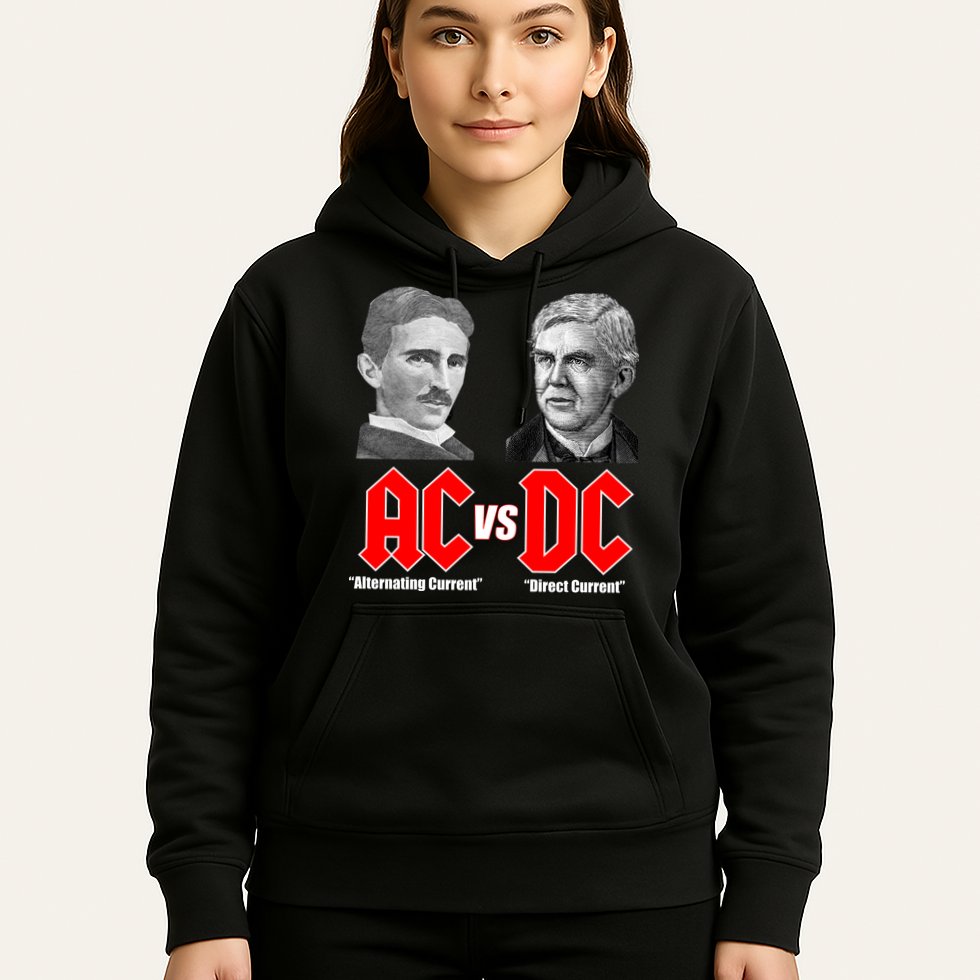 AC VS DC Thomas Edison Nikola Tesla Hoodie