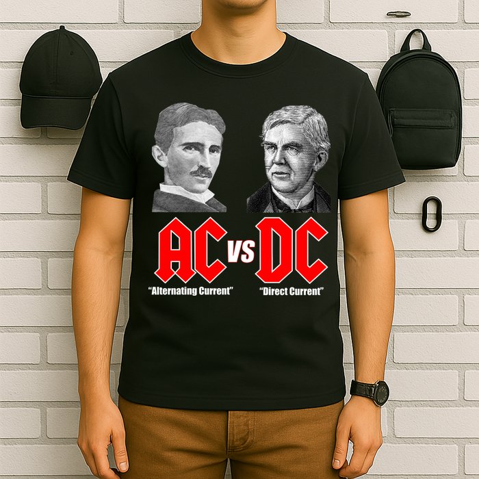 AC VS DC Thomas Edison Nikola Tesla T-Shirt