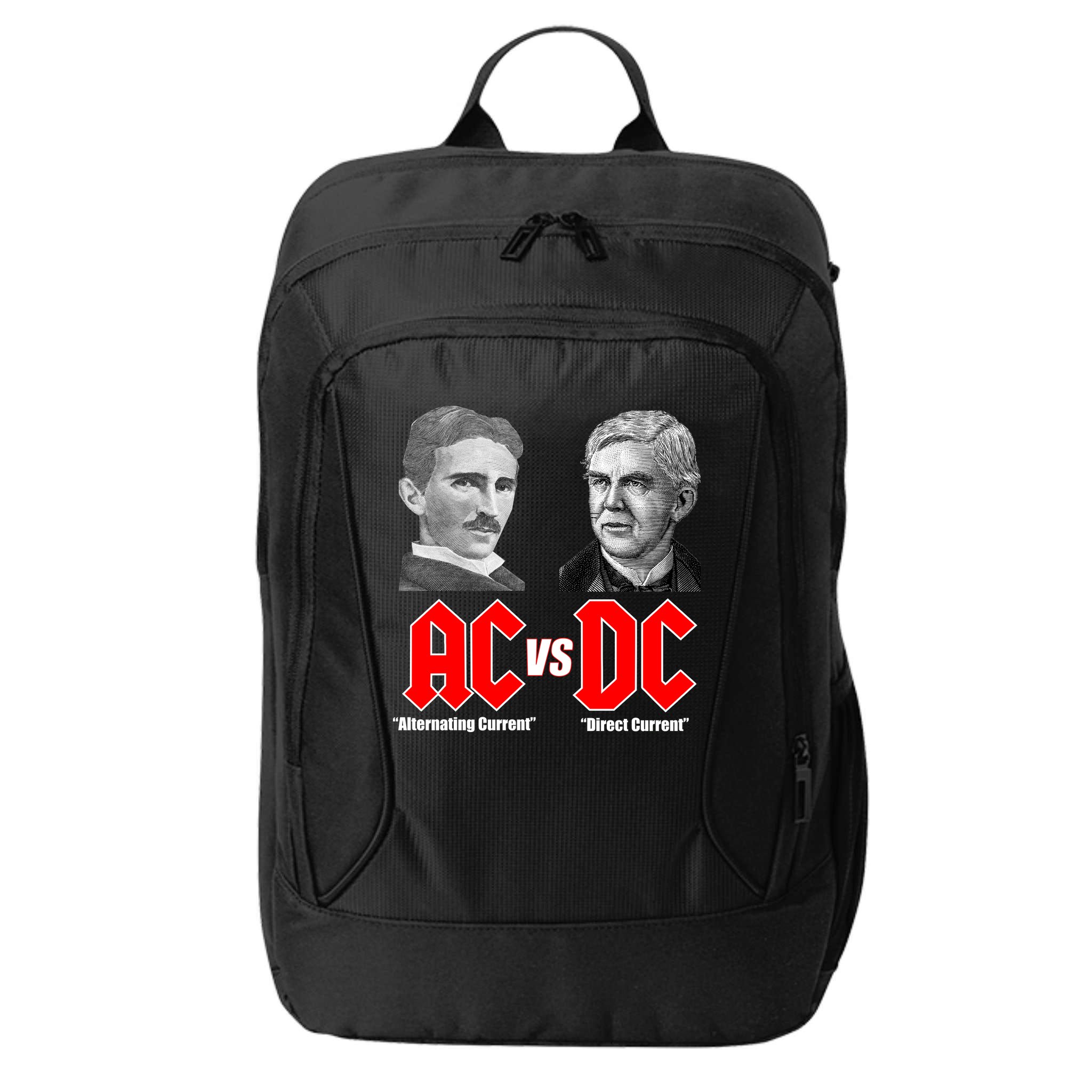 AC VS DC Thomas Edison Nikola Tesla City Backpack