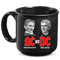 AC VS DC Thomas Edison Nikola Tesla 15oz Campfire Ceramic Mug